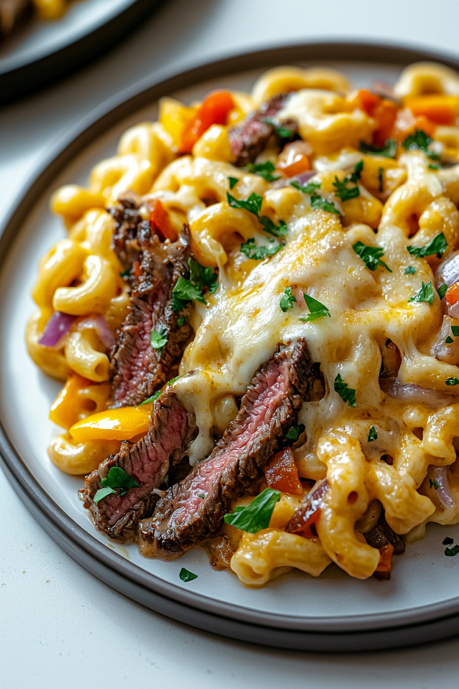 High-Protein Philly Cheesesteak Mac & Cheese