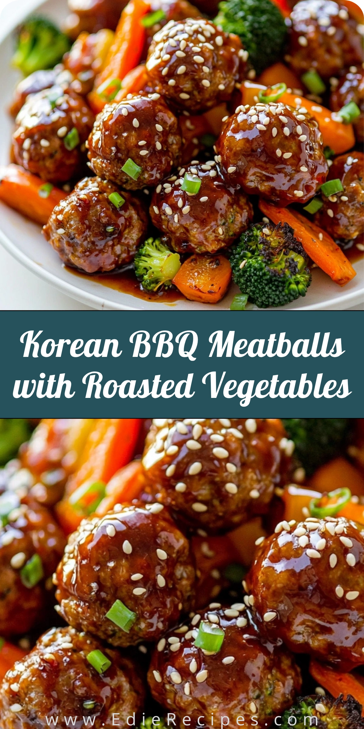 Korean BBQ Meatballs with Roasted Vegetables