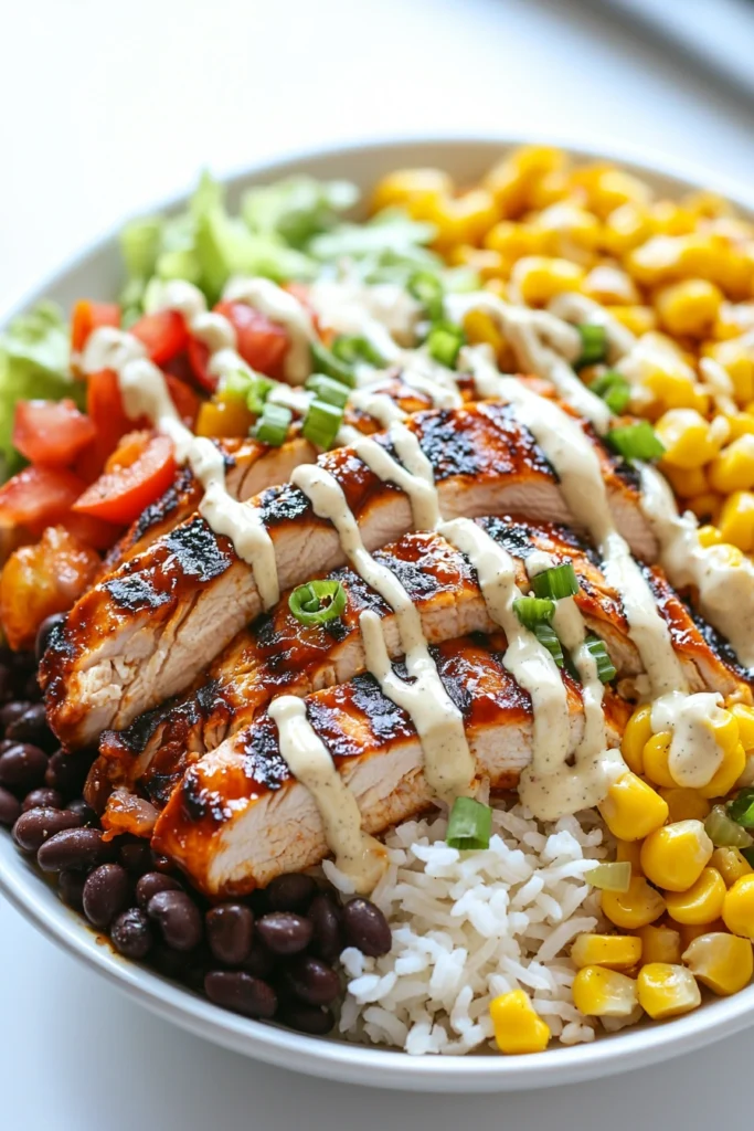Macro Friendly BBQ Ranch Chicken Bowl