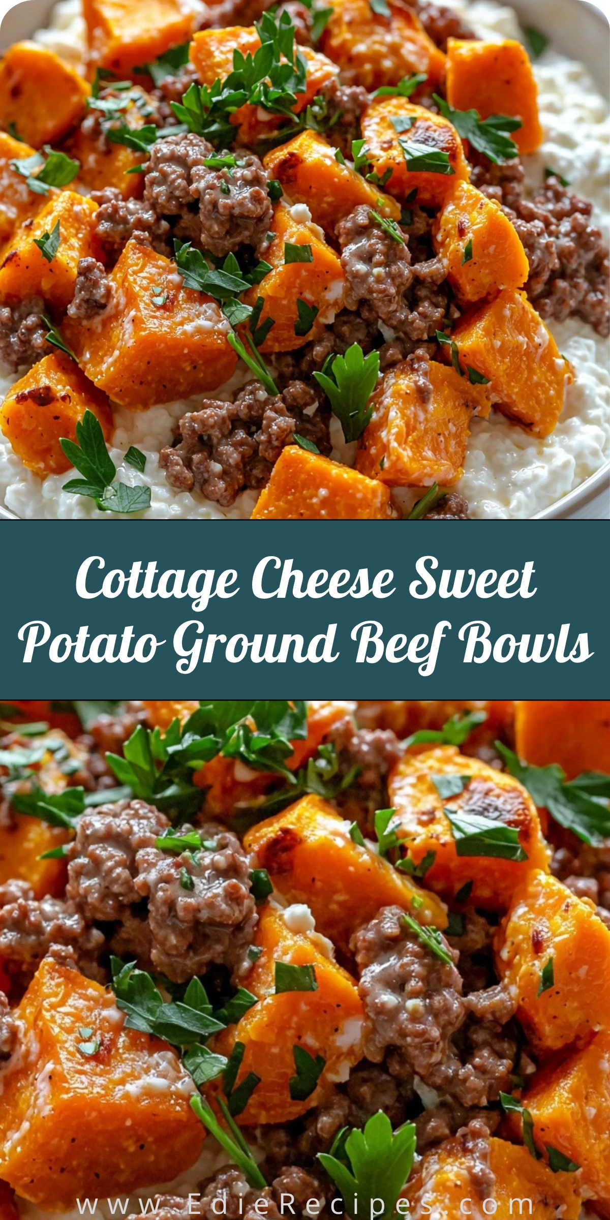 Cottage Cheese Sweet Potato Ground Beef Bowls