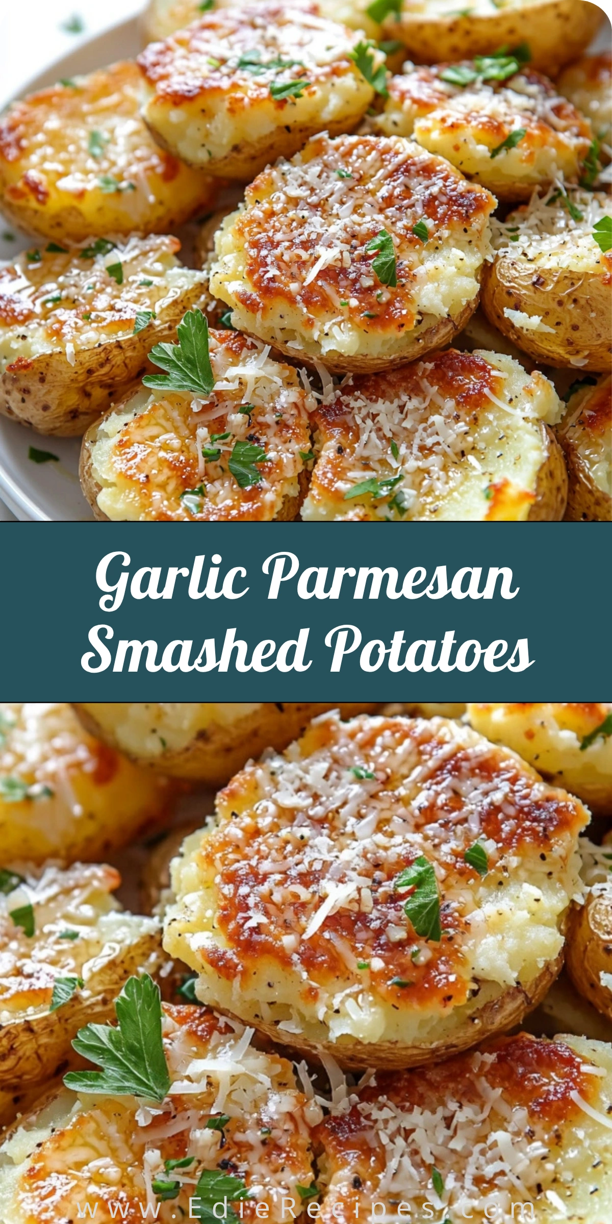 Garlic Parmesan Smashed Potatoes