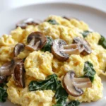 Mushroom Spinach Scrambled Eggs