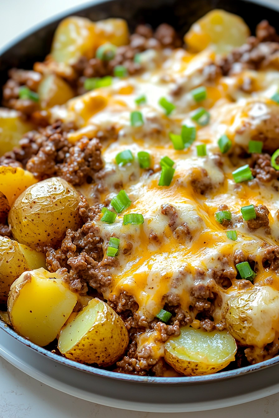 One-Pan Cheesy Meat & Potato Skillet