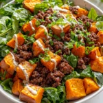 Spicy Ground Beef and Sweet Potato Bowl