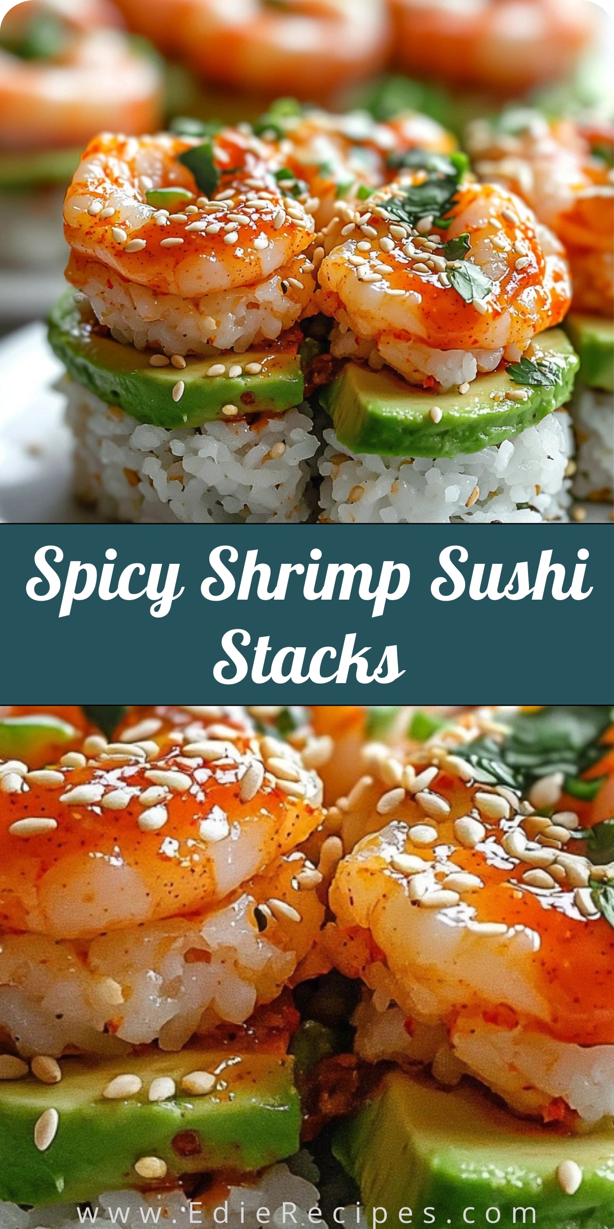 Spicy Shrimp Sushi Stacks