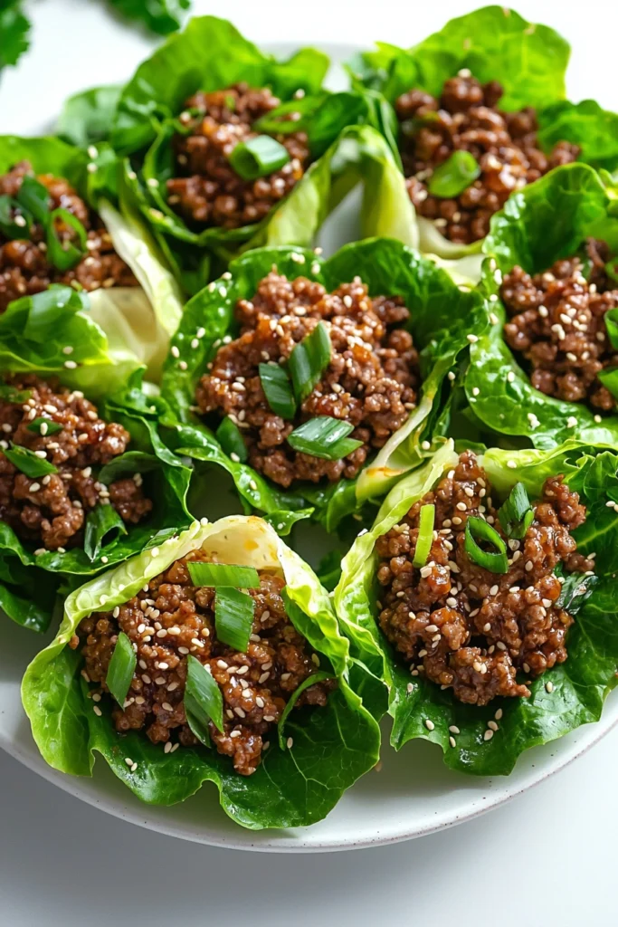 Asian-Style Ground Beef Lettuce Wraps