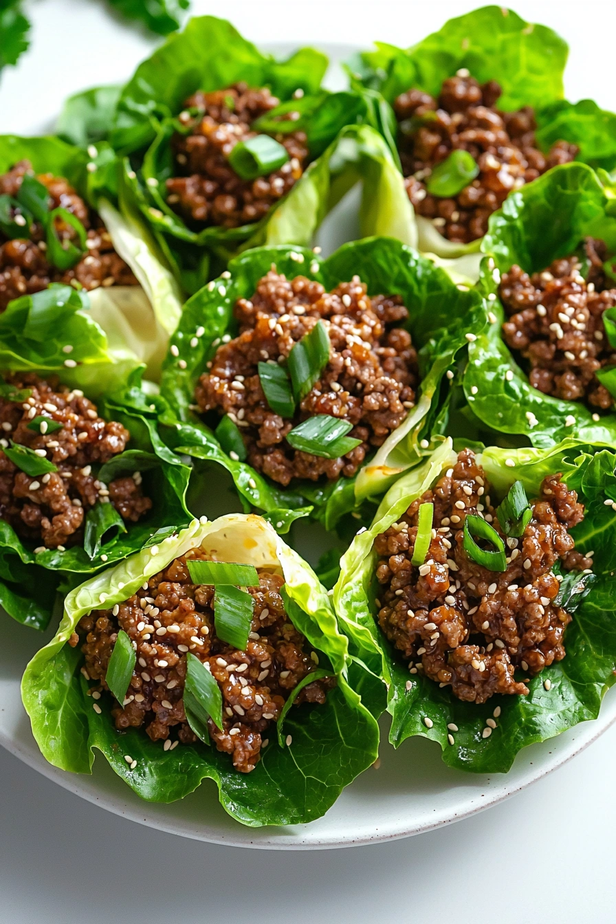 Asian-Style Ground Beef Lettuce Wraps
