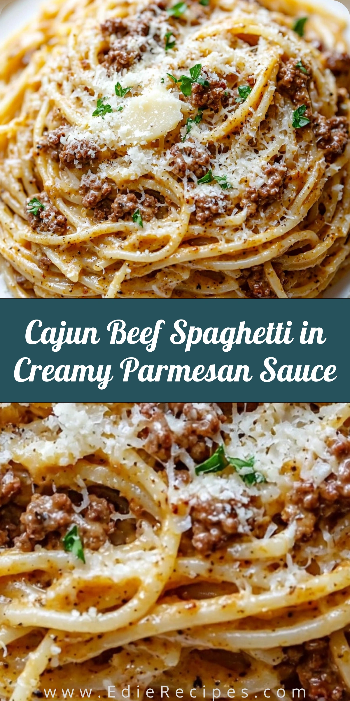 Cajun Beef Spaghetti in Creamy Parmesan Sauce