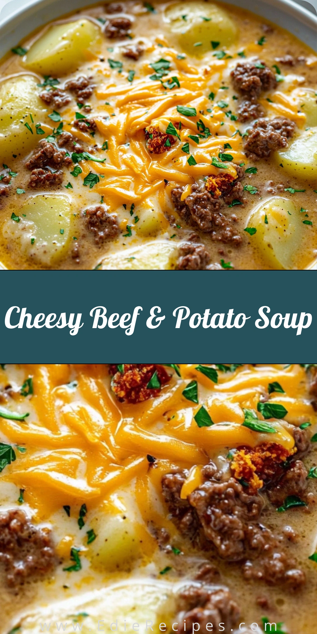 Cheesy Beef & Potato Soup