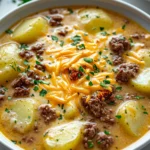 Cheesy Beef & Potato Soup