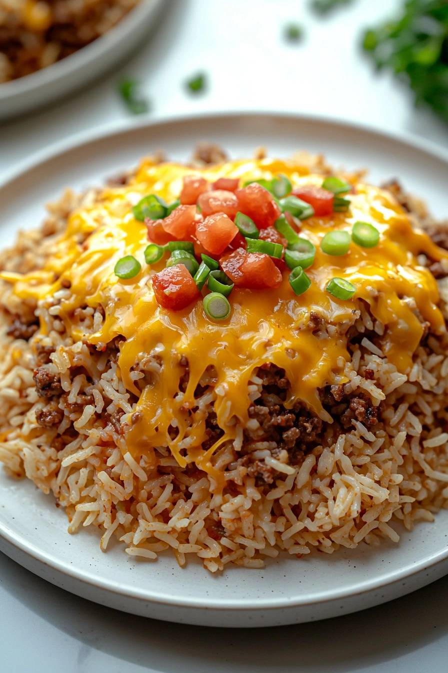 Cheesy Hamburger Rice Casserole