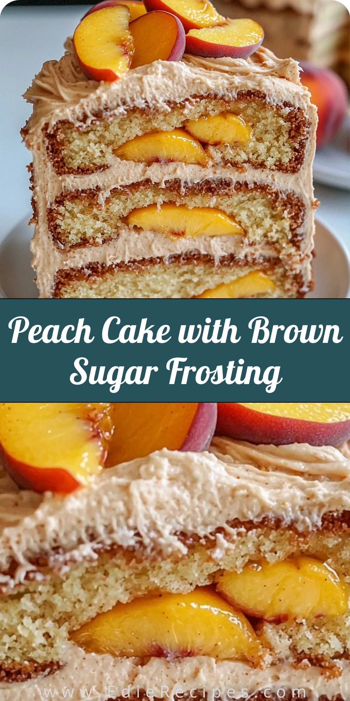 Peach Cake with Brown Sugar Frosting