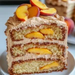 Peach Cake with Brown Sugar Frosting