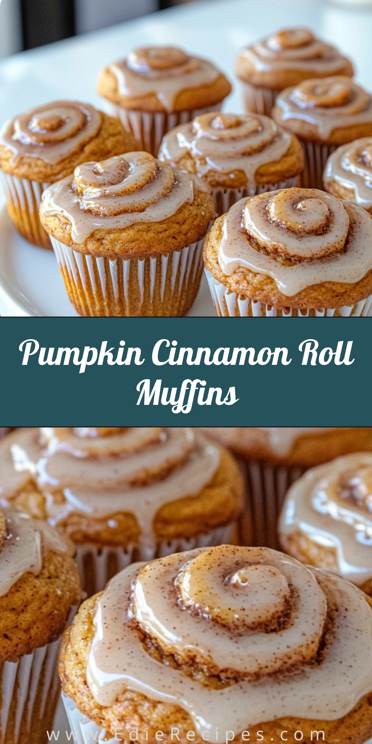 Pumpkin Cinnamon Roll Muffins