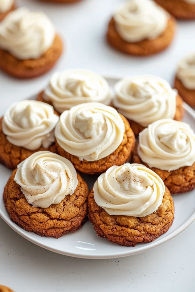 Pumpkin Cookies with Frosting