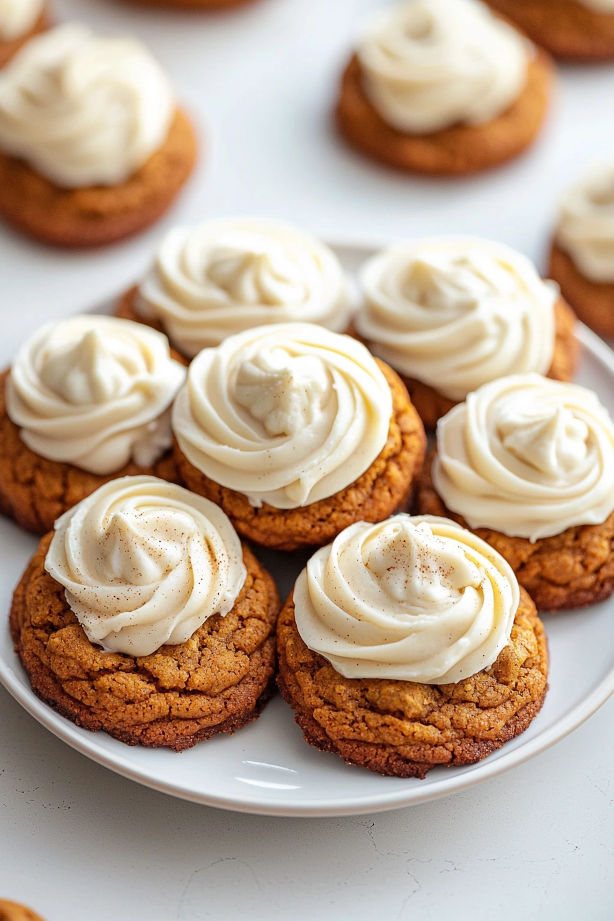 Pumpkin Cookies with Frosting