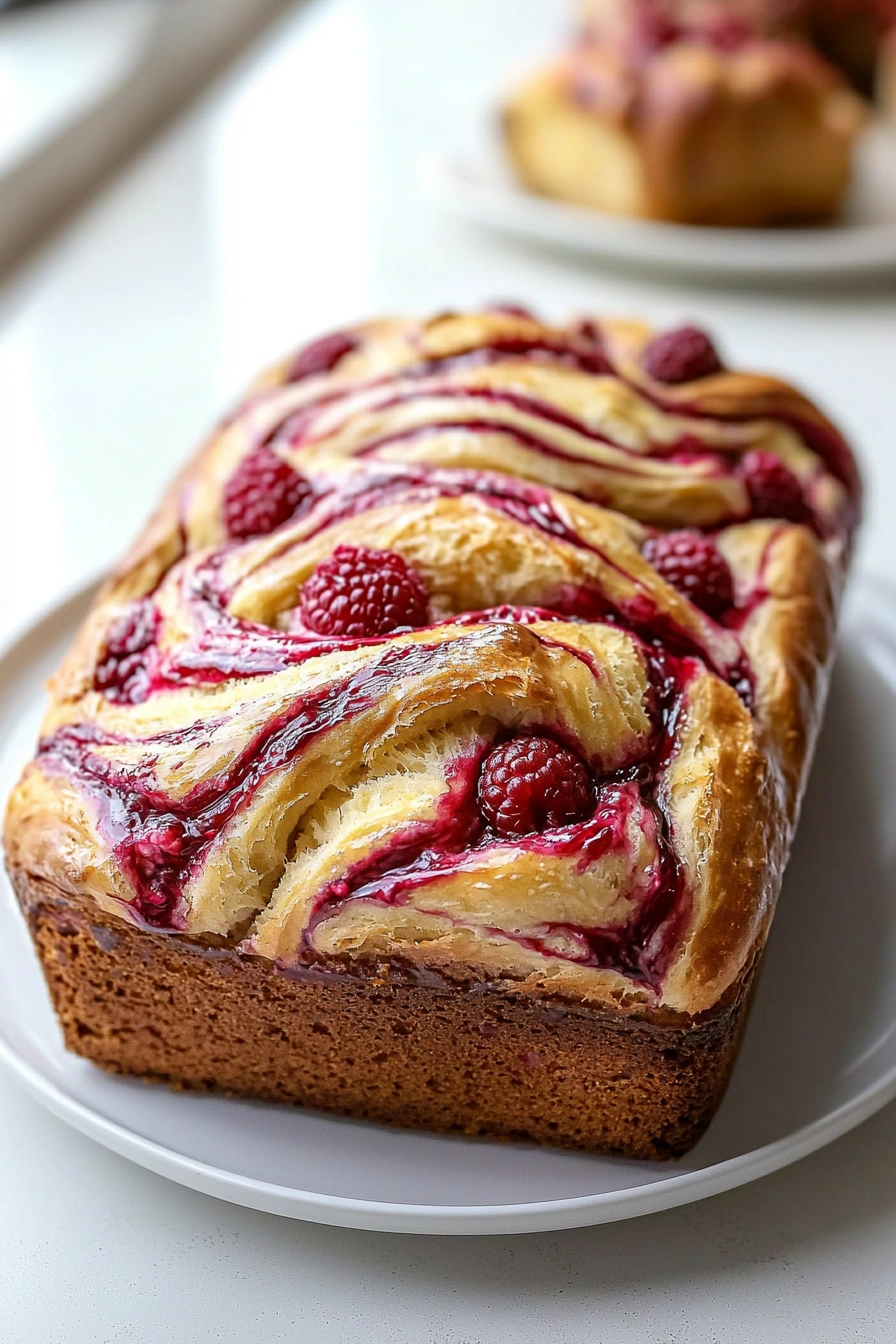 Raspberry Swirl Brioche Loaf