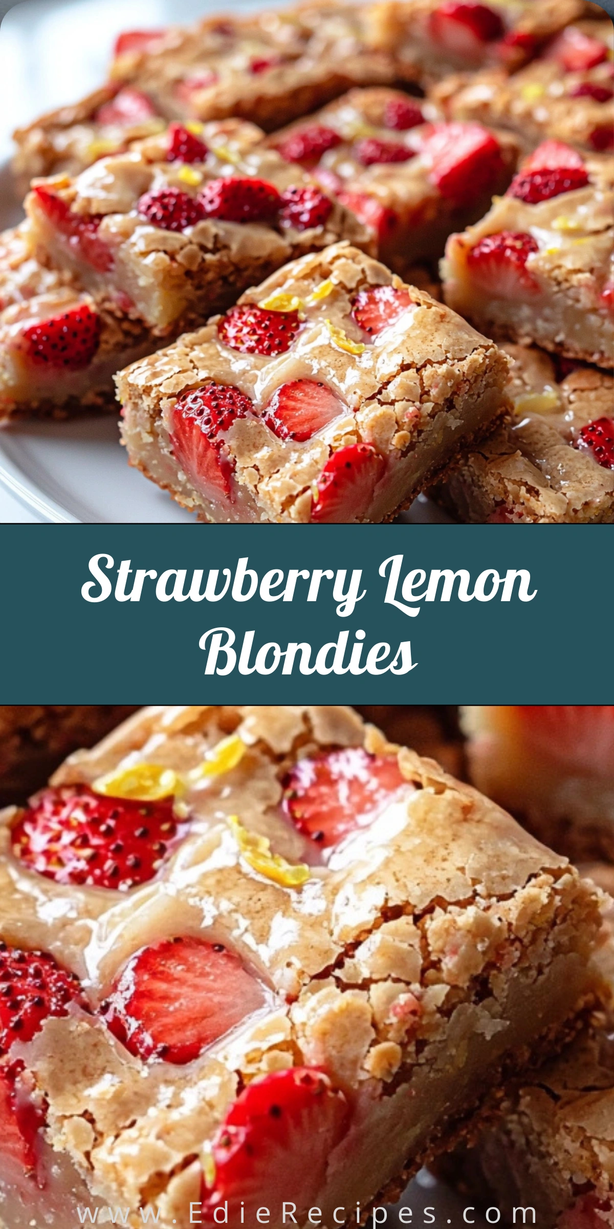 Strawberry Lemon Blondies