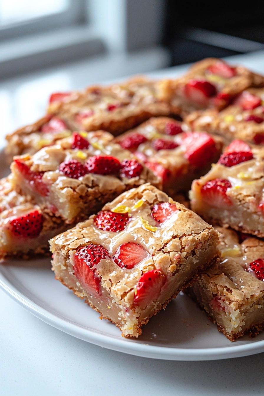 Strawberry Lemon Blondies