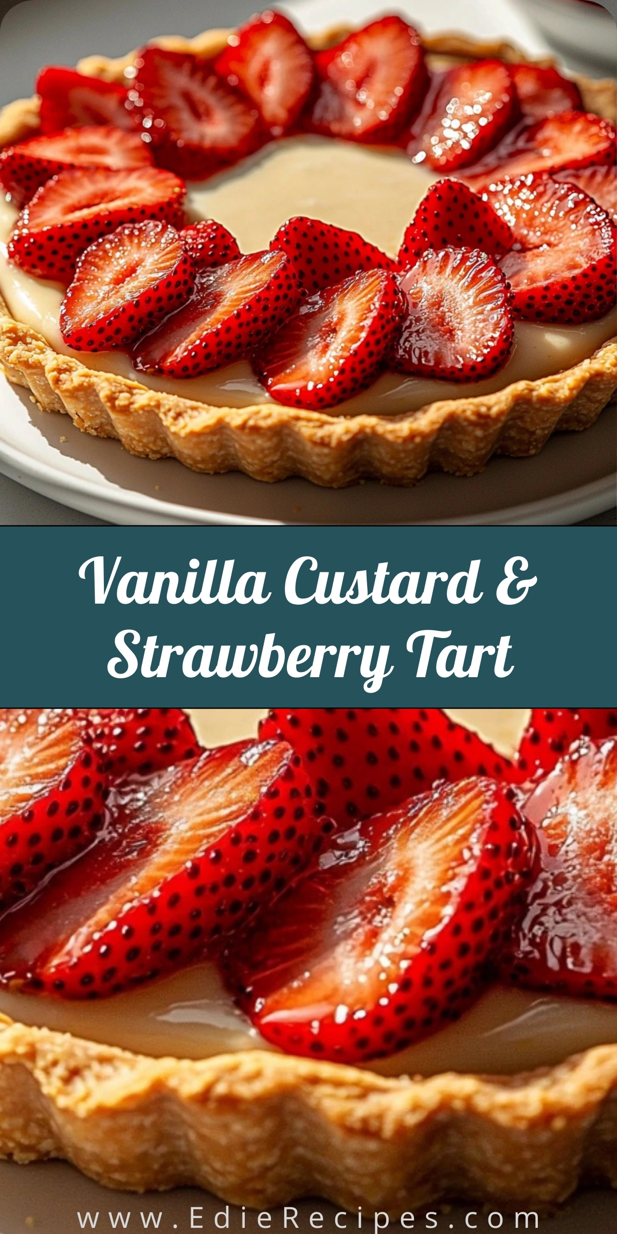 Vanilla Custard & Strawberry Tart