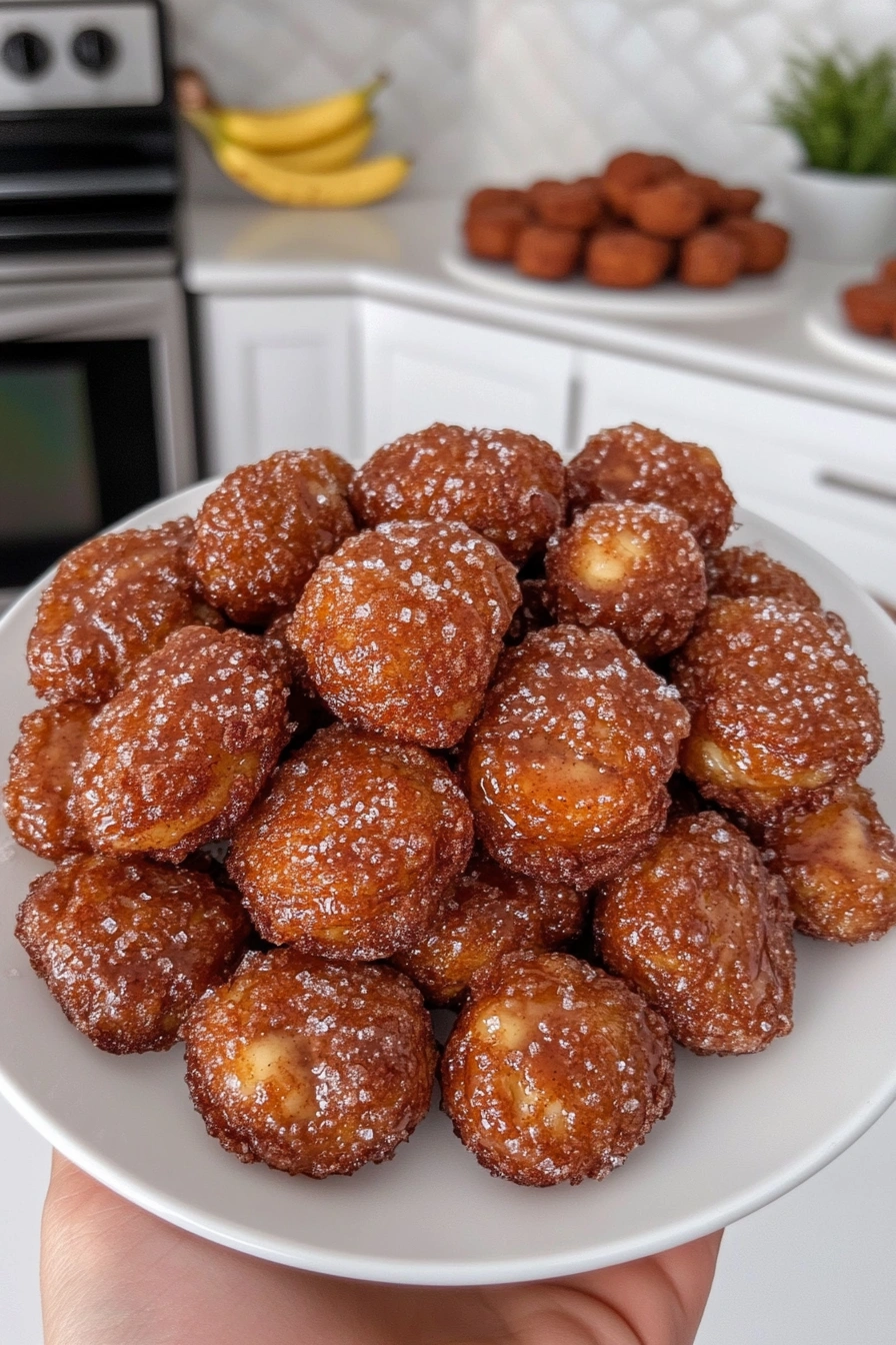 Brown Sugar Banana Fritter Bites