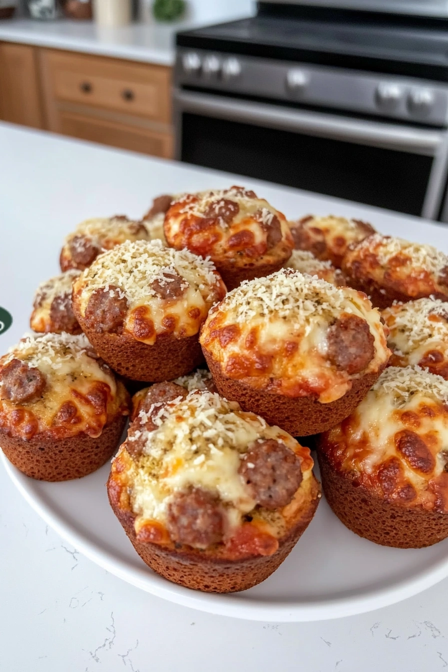 Italian Sausage Pizza Muffins
