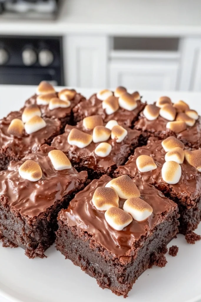 Marshmallow Brownies with Fudge
