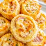 Ham & Cheese Stuffed Puff Pastry Pinwheels