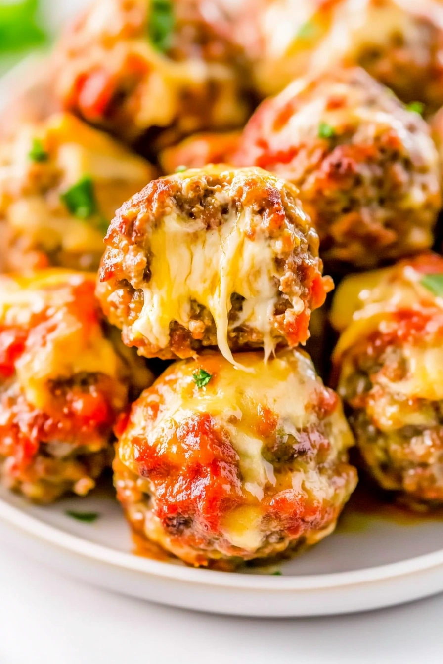Mozzarella Stuffed Meatballs