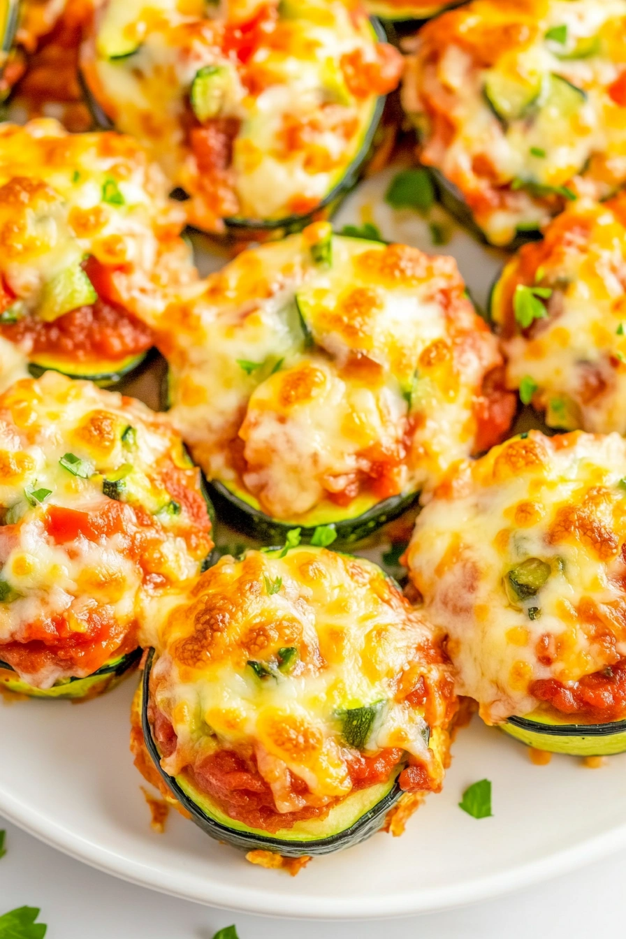 Pizza Stuffed Zucchini Rounds