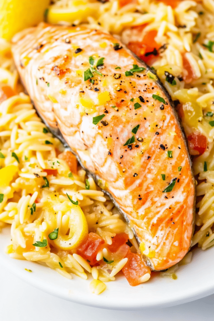Salmon with Lemon Orzo