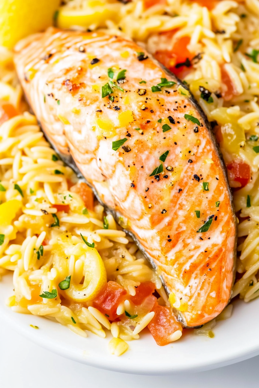 Salmon with Lemon Orzo