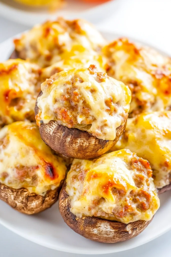 Sausage Cream Cheese Stuffed Mushrooms