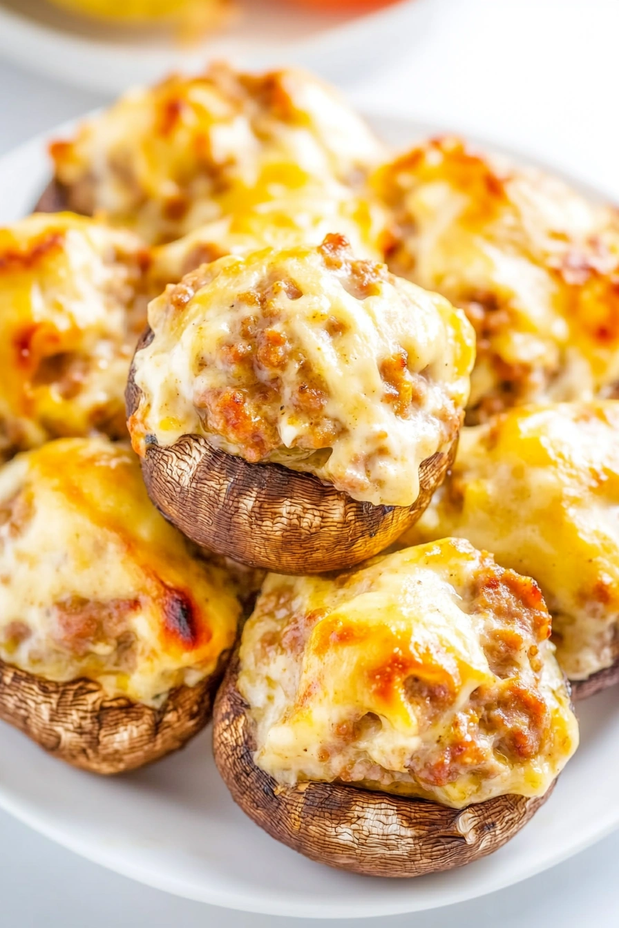 Sausage Cream Cheese Stuffed Mushrooms
