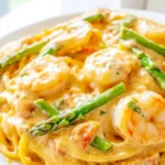 Shrimp Asparagus Carbonara
