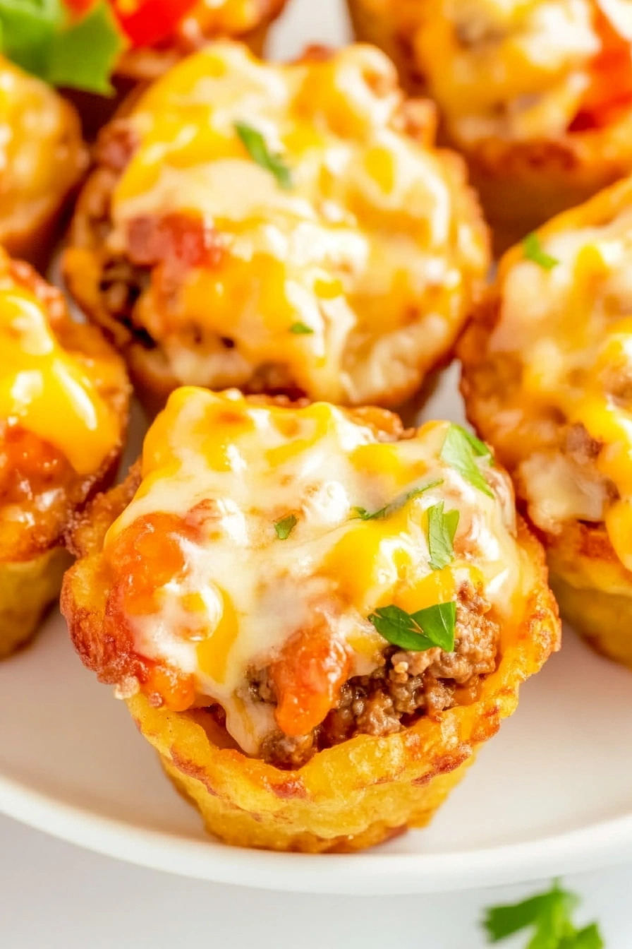 Taco Stuffed Tater Tot Cups